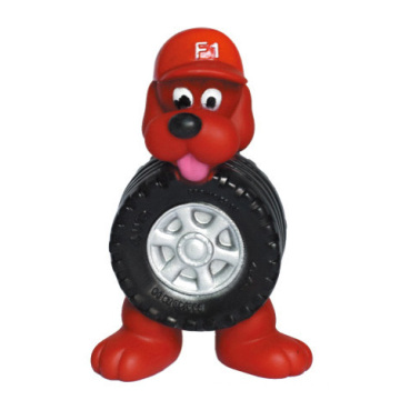 Dog Toy Vinyl Dog with Tire Pet Products